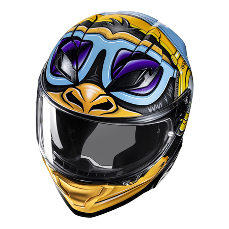 Kask motocyklowy integralny HJC F71 Monkey Dj niebieski/pomarańczowy