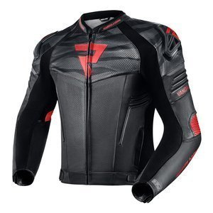 Kurtka motocyklowa skórzana Rebelhorn VANDAL czarny-czerwony