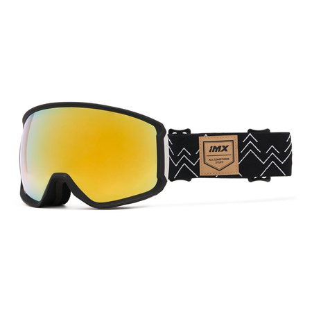 Gogle Snowboardowe IMX Peak Black Matt/Graphic Black - Szyba Podwójna Gold Irridium + Brown