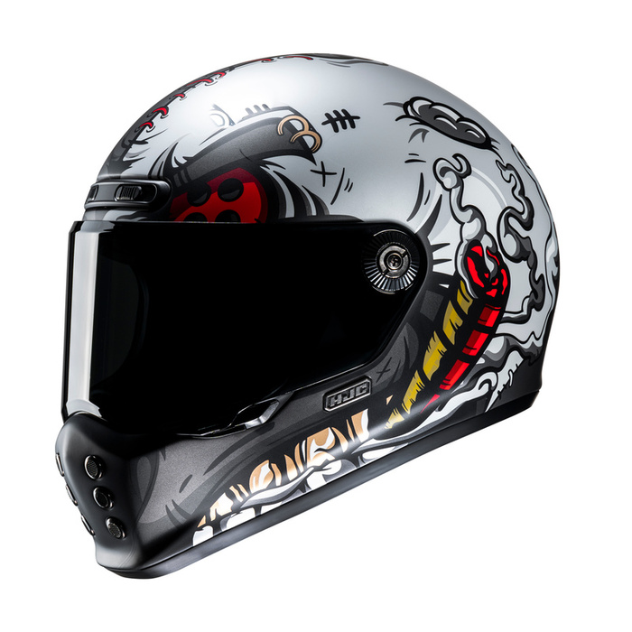 Kask motocyklowy integralny custom cruiser HJC V10 Vatt srebrny/szary