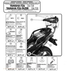 KAPPA Stelaż kufra motocyklowego centralnego YAMAHA FZ6 / FZS 600 FAZER (04-06), S2 (07-11) ( BEZ PŁYTY ) - PATRZ OPIS DODATKOWY