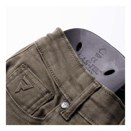 Jeansy motocyklowe damskie Rebelhorn VANDAL TWILL oliwkowy