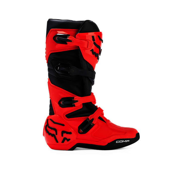 Dziecięce buty motocyklowe cross offroad mtb FOX Comp Fluo czerwony Junior