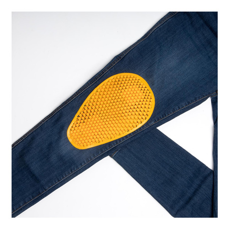 Damskie jeansy motocyklowe OZONE STRIKER Slim Fit sprany niebieski