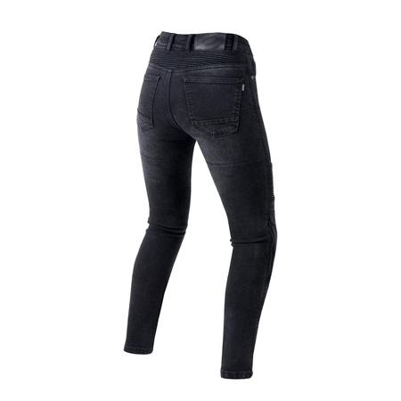 Damskie jeansy motocyklowe OZONE AGNESS II czarny sprany