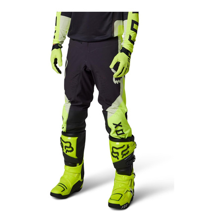 spodnie motocyklowe cross offroad FOX Flexair Efekt Fluo żółty