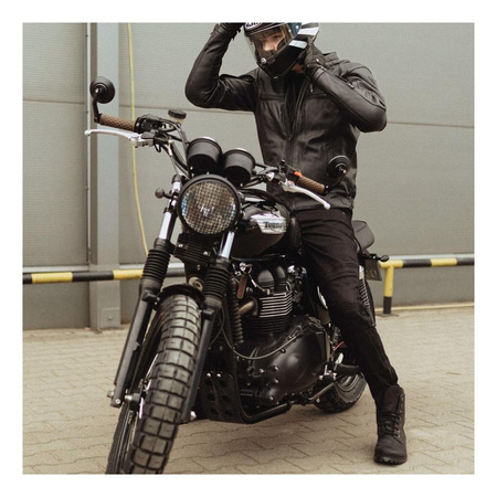 Jeansy motocyklowe Rebelhorn RAGE II Tapered Fit czarne vintage