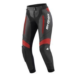 Damskie spodnie motocyklowe skórzane sportowe Shima MIURA 2.0 czarny/czerwony