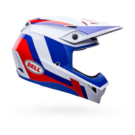 Kask cross BELL MX-10 MIPS DYNO RED WHITE biały czerwony niebieski