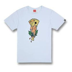 Koszulka codzienna T-shirt DAVCA CARDS WHITE biały beżowy zielony