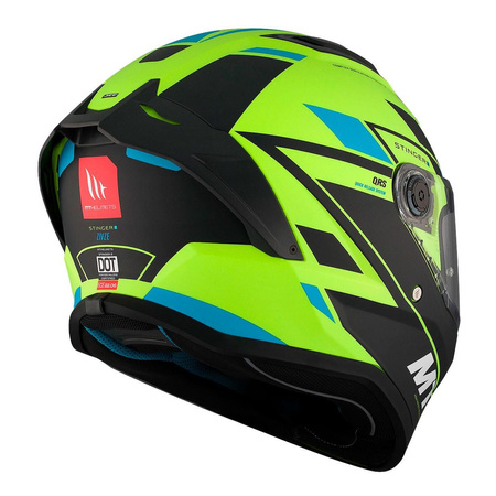 Kask motocyklowy MT STINGER 2 ZIVZE MATT BLACK/FLUO czarny żółty fluo niebieski