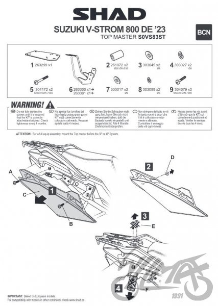 Stelaż kufra tylnego SHAD do Suzuki V-Strom 800 DE