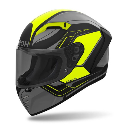 Kask motocyklowy AIROH CONNOR DUNK YELLOW MATT szary żółty fluo