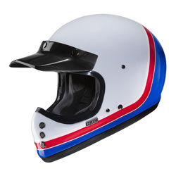 Kask motocyklowy integralny custom cruiser HJC V60 Scoby biały/czerwony/niebieski