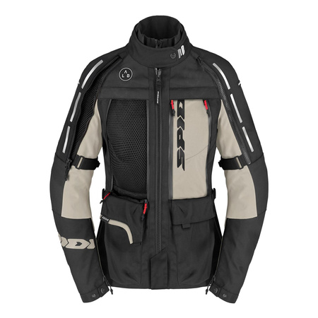 Kurtka motocyklowa tekstylna damska SPIDI 4 SEASON V3 LADY MUD czarny beżowy