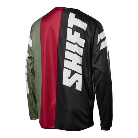 Bluza motocyklowa cross / mx SHIFT WHIT3 TARMAC BLACK biały czarny czerwony zielony