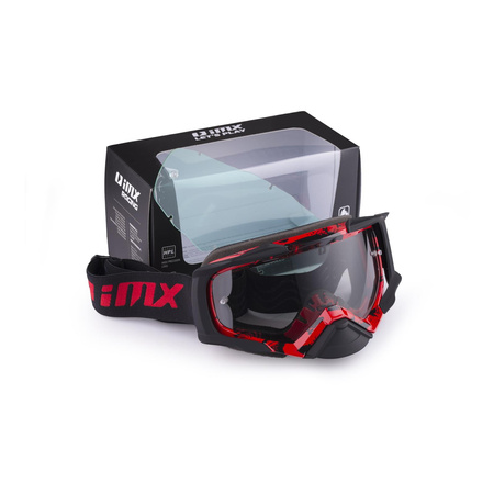 Gogle IMX Dust Graphic red/black matt - szyba dark smoke + clear (2 szyby w zestawie)