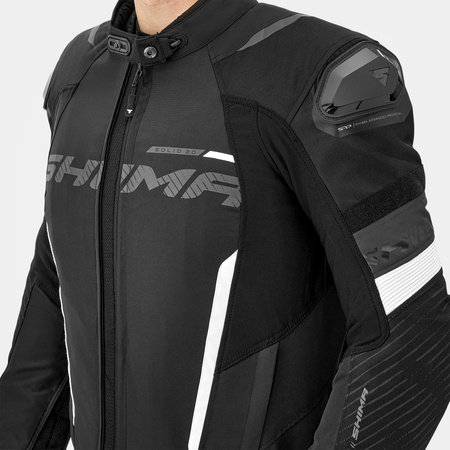 Kurtka motocyklowa tekstylna Shima SOLID 2.0 czarny/biały