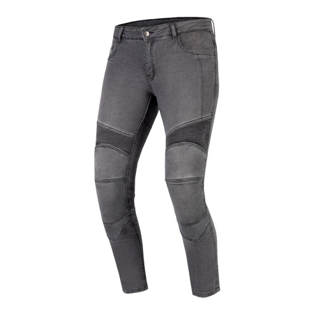 Damskie jeansy motocyklowe OZONE ROXY sprany czarne
