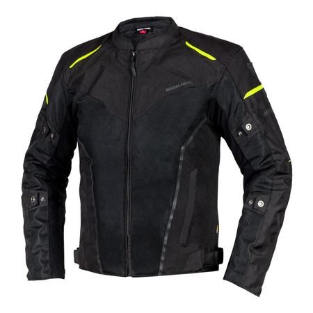Kurtka motocyklowa tekstylna miejska/turystyczna Rebelhorn HIFLOW IV czarny-żółty fluo