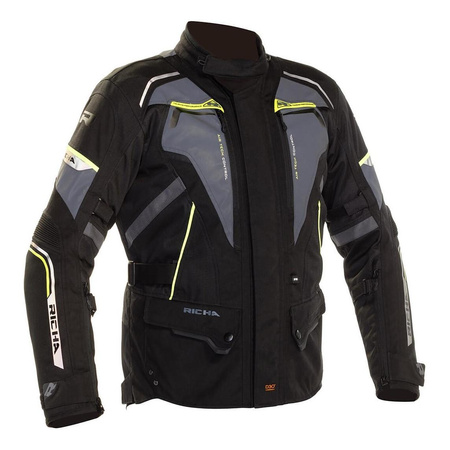 Kurtka motocyklowa RICHA INFINITY II FLARE FLUO czarny grafitowy żółty fluo