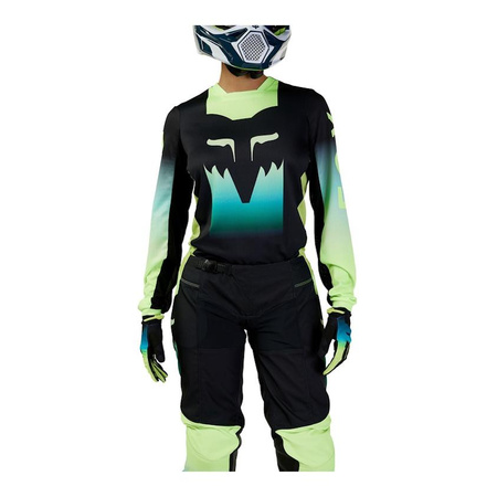Damska bluza koszulka motocyklowa rowerowa cross mtb FOX 180 Flora czarny/żółty