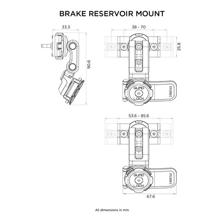 Podstawa Uchwyt Mocowanie Hamulcowy QUAD LOCK Uniwersalny