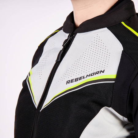 Damska kurtka motocyklowa tekstylna Rebelhorn HIFLOW IV czarny-srebrny