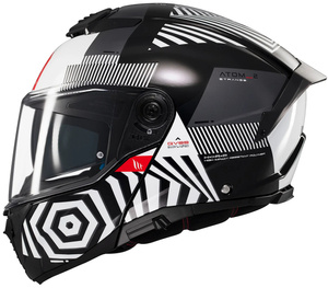 Kask motocyklowy MT ATOM 2 SV STRANGE BLACK/WHITE czarny biały
