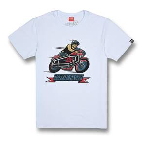 Koszulka codzienna T-shirt DAVCA COFFIN RACER biały czarny czerwony