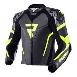 Kurtka motocyklowa skórzana sportowa/miejska Rebelhorn REBEL czarny-żółty fluo