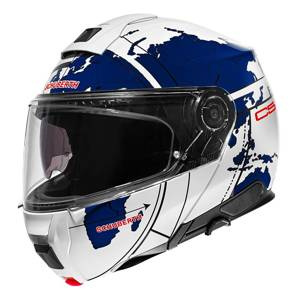 Kask motocyklowy SCHUBERTH C5 ECE GLOBE BLUE biały niebieski czerwony