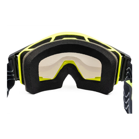 Gogle motocyklowe IMX Sand Fluo Yellow Matt/Black - Szyba Silver Iridium + Clear (2 Szyby W Zestawie)