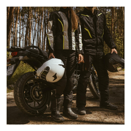 Damska kurtka motocyklowa OZONE SAHARA czarna szary żółty fluo