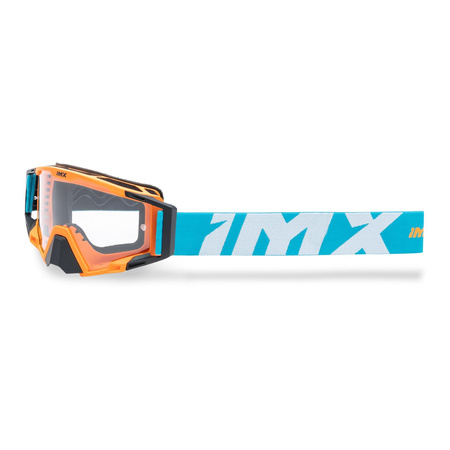 Gogle motocyklowe IMX Sand Orange Matt/Blue/White - Szyba Orange Iridium + Clear (2 Szyby W Zestawie)