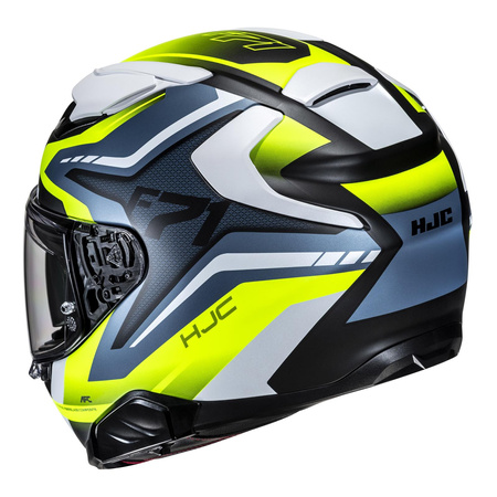 Kask motocyklowy integralny HJC F71 Fes żółty/niebieski