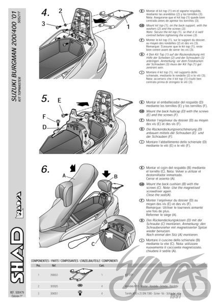 Stelaż kufra tylnego SHAD do Suzuki Burgman