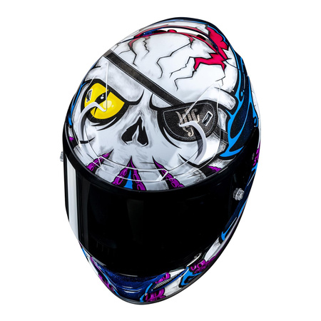 Kask motocyklowy integralny HJC RPHA 12 Kraken biały/niebieski