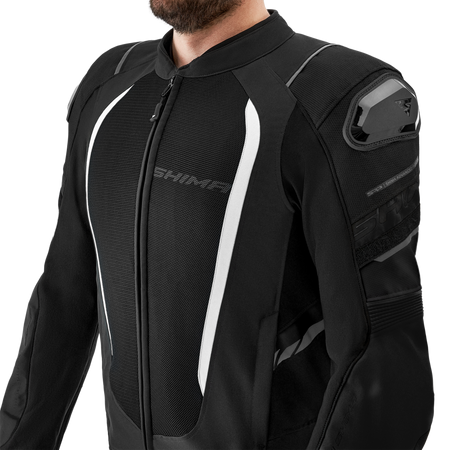 Kurtka motocyklowa tekstylna miejska Shima MESH PRO 2.0 czarny/biały