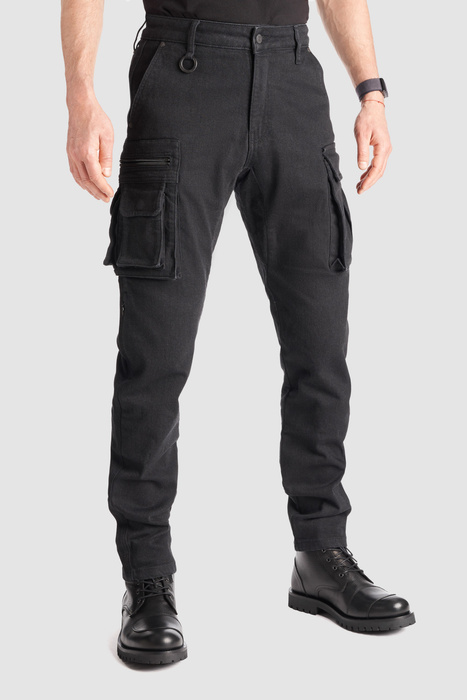 Jeansy Pando Moto Desert Cargo czarne
