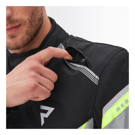 Kurtka motocyklowa tekstylna Rebelhorn SPARK czarny-szary-żółty fluo