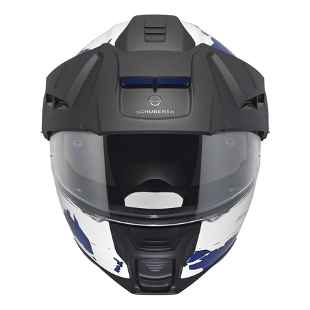 Kask motocyklowy SCHUBERTH E2 ECE ATLAS BLUE biały niebieski czerwony