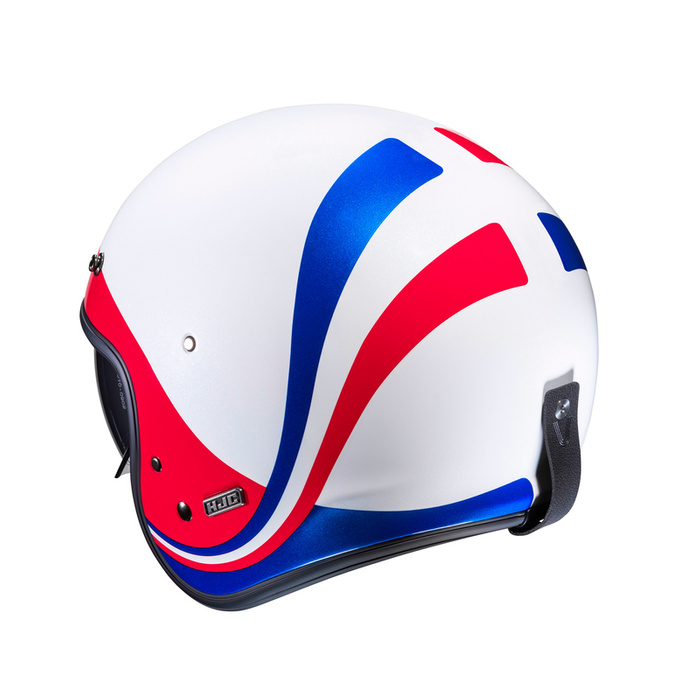 Kask motocyklowy otwarty HJC V31 Emgo biały/niebieski