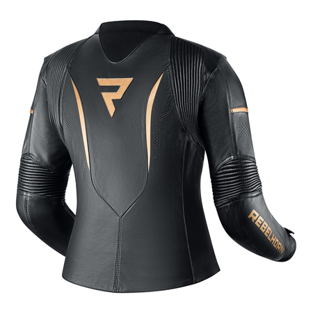 Damska kurtka motocyklowa skórzana Rebelhorn REBEL czarny-złoty