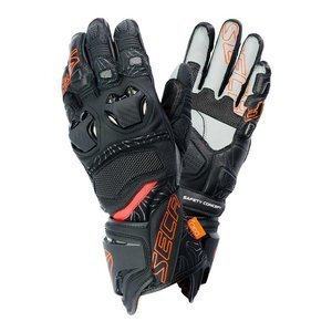 Rękawice motocyklowe SECA UKEMI PRO FLUO RED czarny czerwony fluo szary