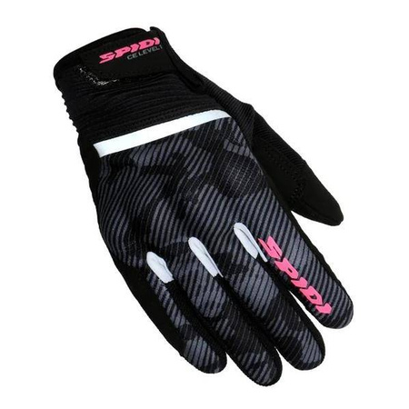 Rękawice motocyklowe damskie SPIDI FLASH CE LADY BLACK CAMOUFLAGE czarny szary różowy