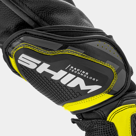 Rękawice motocyklowe sportowe skórzane Shima RS-3 fluo