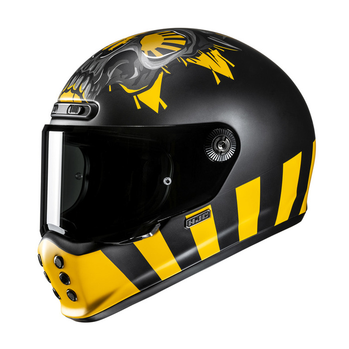 Kask motocyklowy HJC V10 Crania żółty/czarny