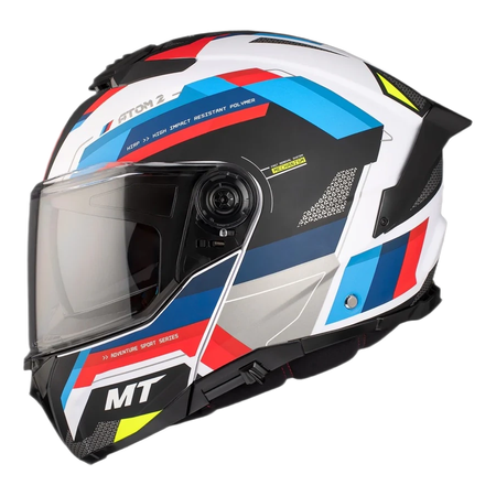 Kask motocyklowy MT ATOM 2 SV BAST WHITE/BLUE/RED biały niebieski czerwony czarny