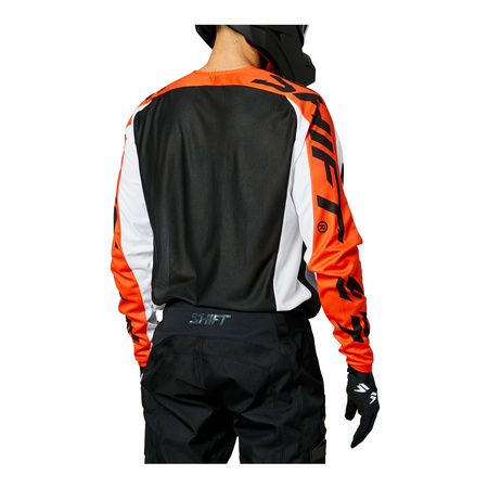Bluza motocyklowa cross / mx SHIFT WHITE LABEL FADE BLACK/WHITE/ORANGE czarny biały pomarańczowy